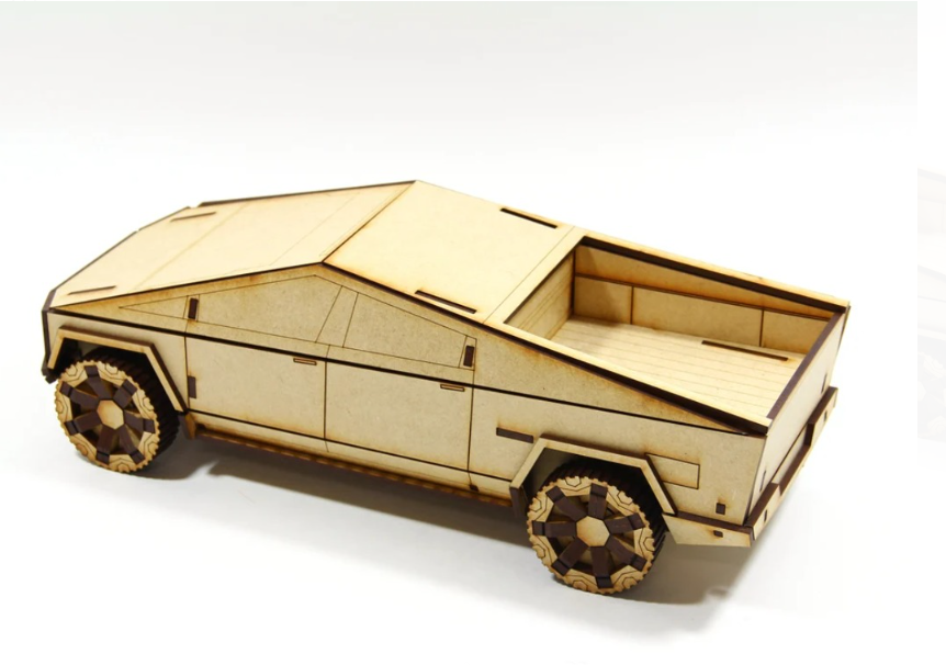 Wooden model of a vehicle
